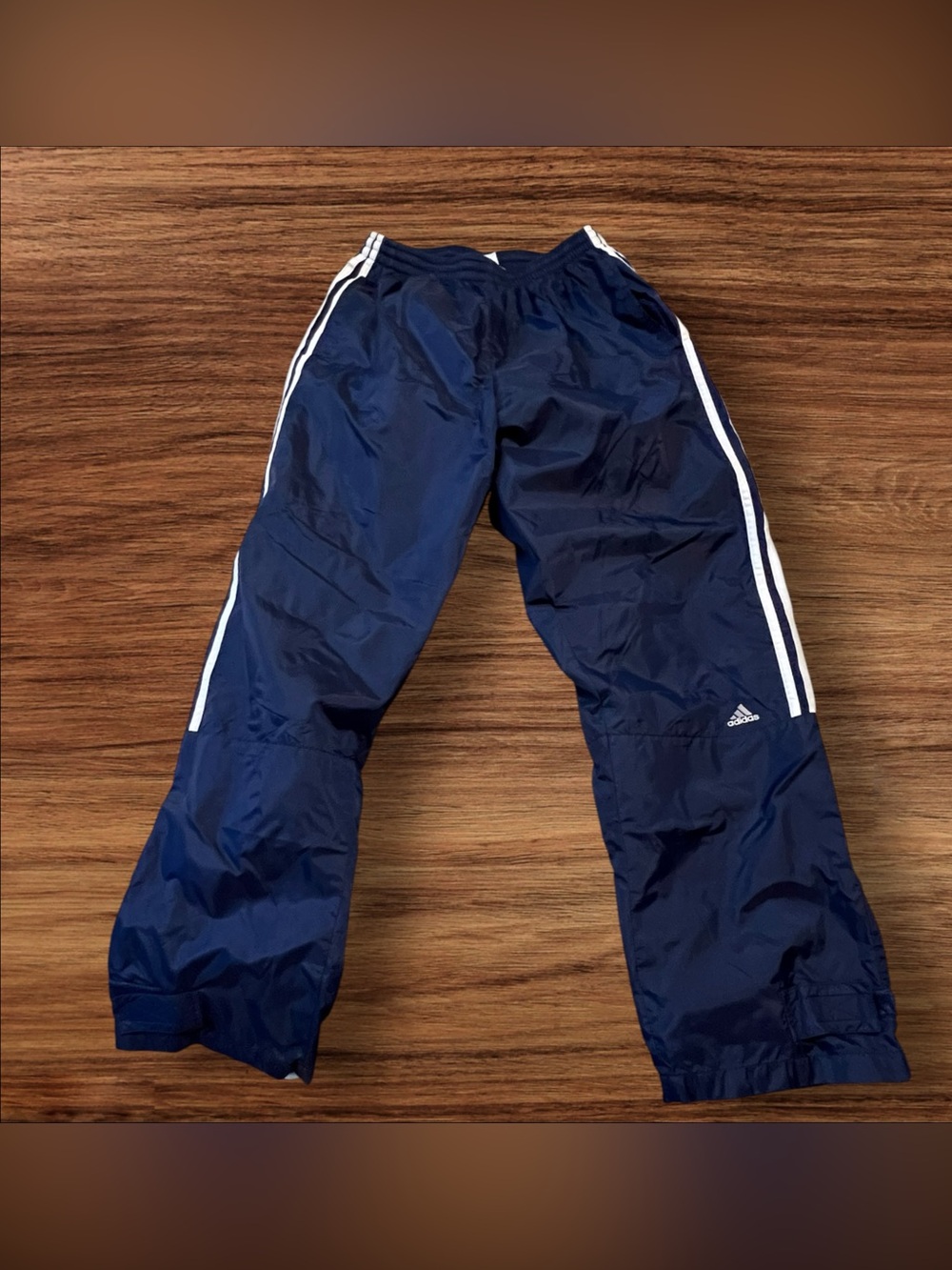 Vintage 2001 Adidas Navy 3 Stripe Lined Wind Track Pants Men’s L